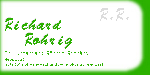 richard rohrig business card